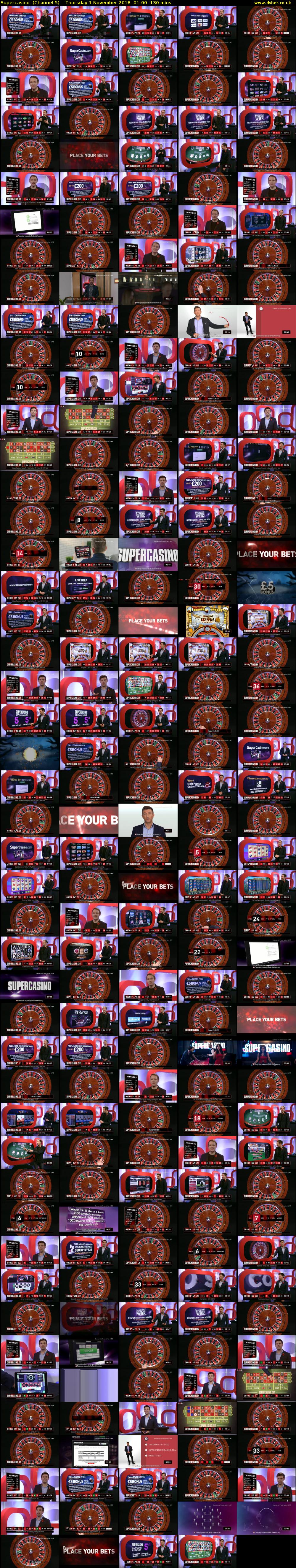 Supercasino  (Channel 5) Thursday 1 November 2018 01:00 - 03:10