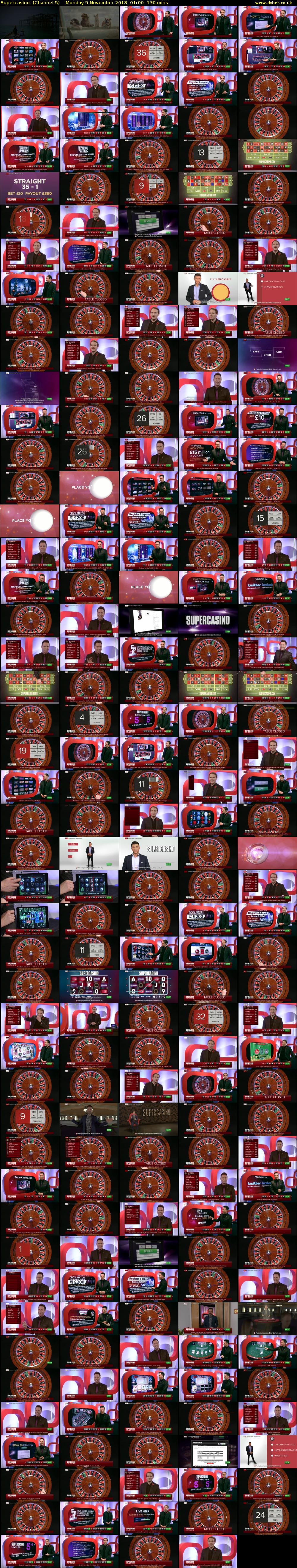 Supercasino  (Channel 5) Monday 5 November 2018 01:00 - 03:10