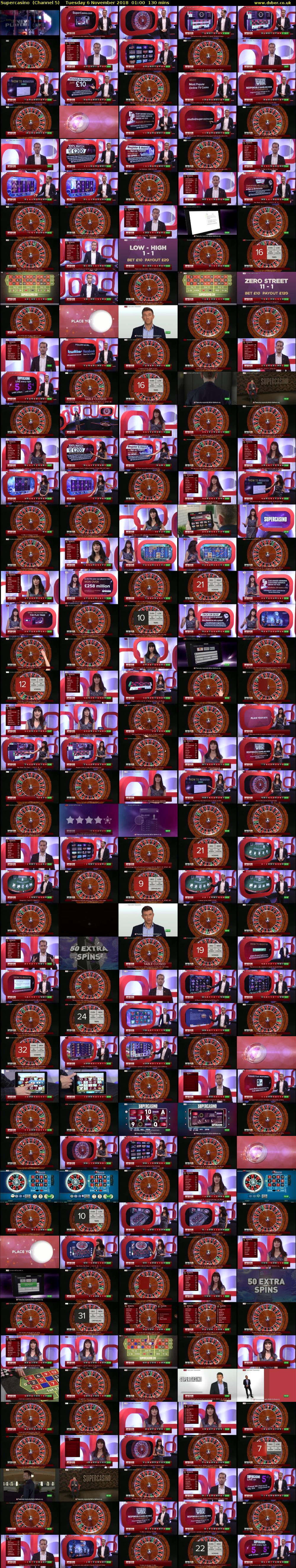 Supercasino  (Channel 5) Tuesday 6 November 2018 01:00 - 03:10