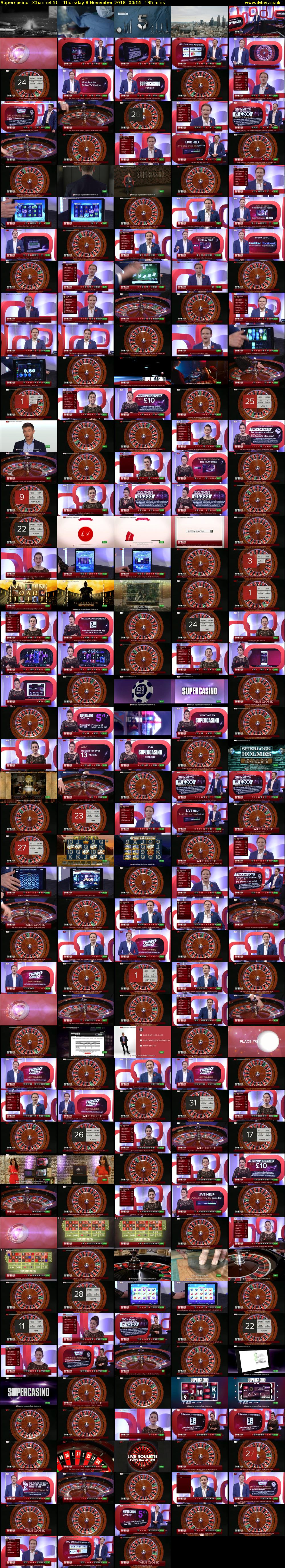 Supercasino  (Channel 5) Thursday 8 November 2018 00:55 - 03:10