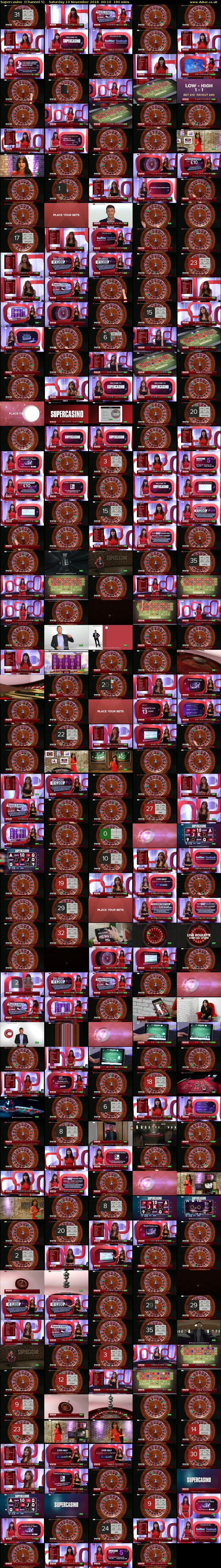 Supercasino  (Channel 5) Saturday 10 November 2018 00:10 - 03:10