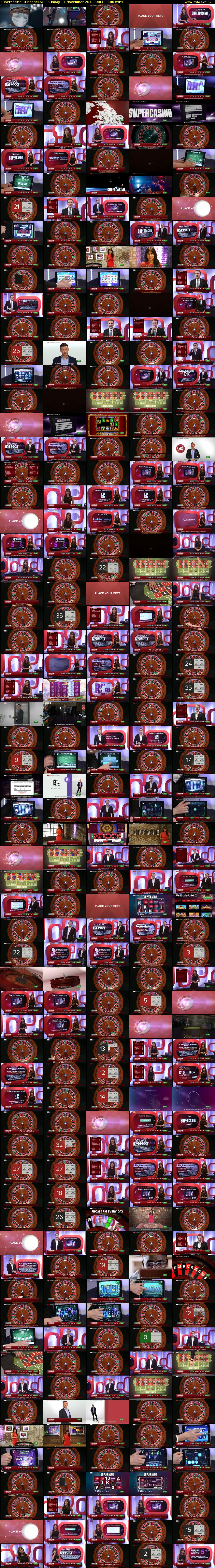 Supercasino  (Channel 5) Sunday 11 November 2018 00:10 - 03:10