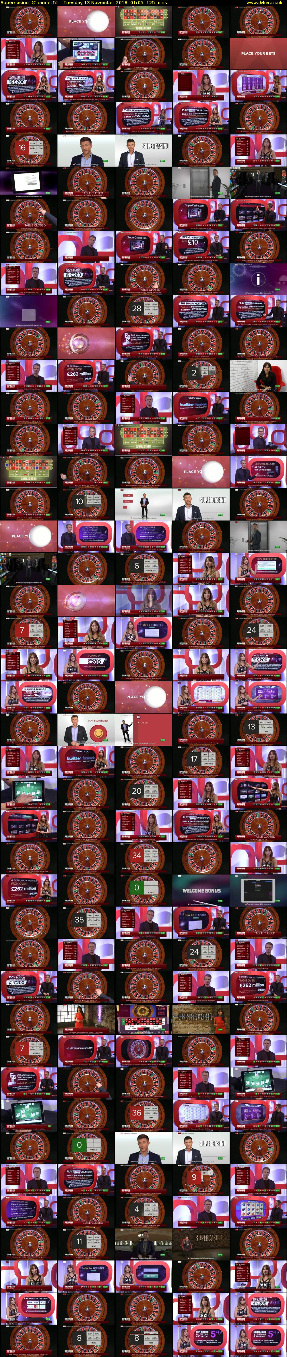 Supercasino  (Channel 5) Tuesday 13 November 2018 01:05 - 03:10