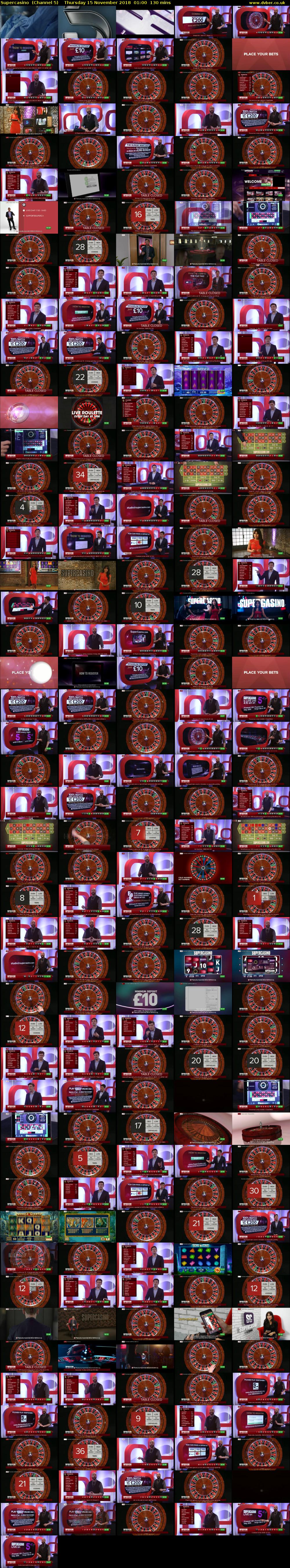 Supercasino  (Channel 5) Thursday 15 November 2018 01:00 - 03:10