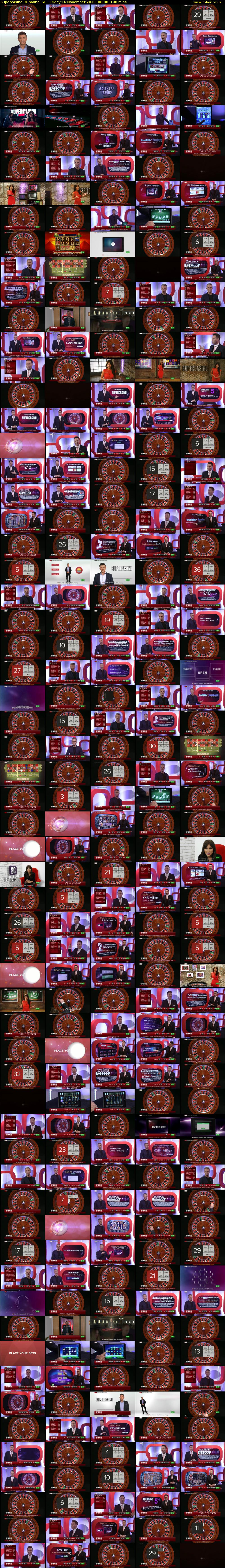 Supercasino  (Channel 5) Friday 16 November 2018 00:00 - 03:10