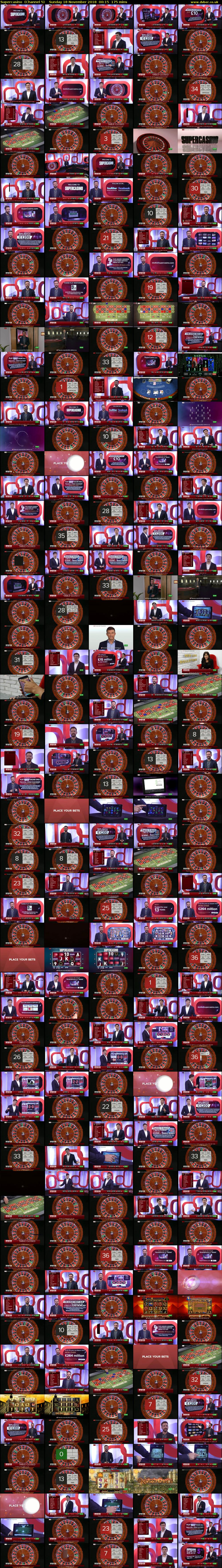 Supercasino  (Channel 5) Sunday 18 November 2018 00:15 - 03:10
