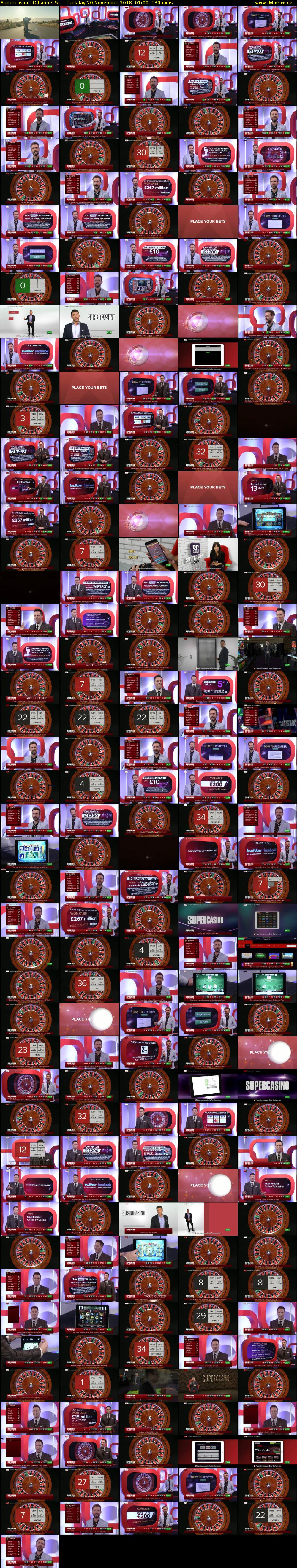 Supercasino  (Channel 5) Tuesday 20 November 2018 01:00 - 03:10