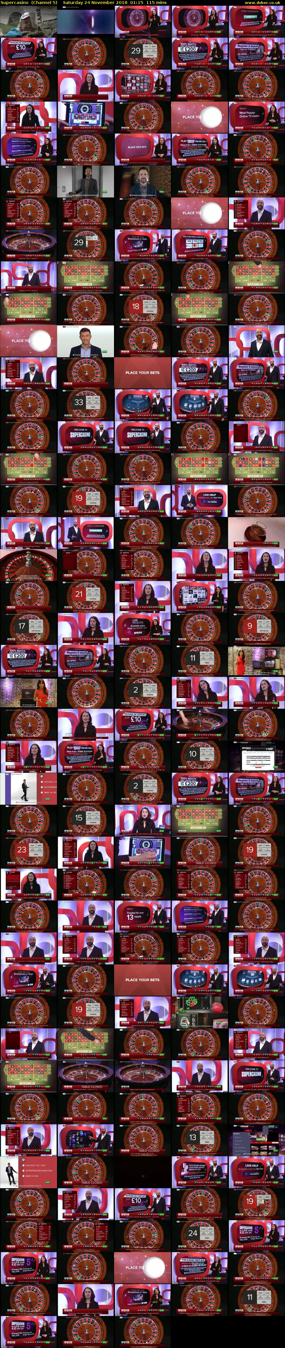 Supercasino  (Channel 5) Saturday 24 November 2018 01:15 - 03:10