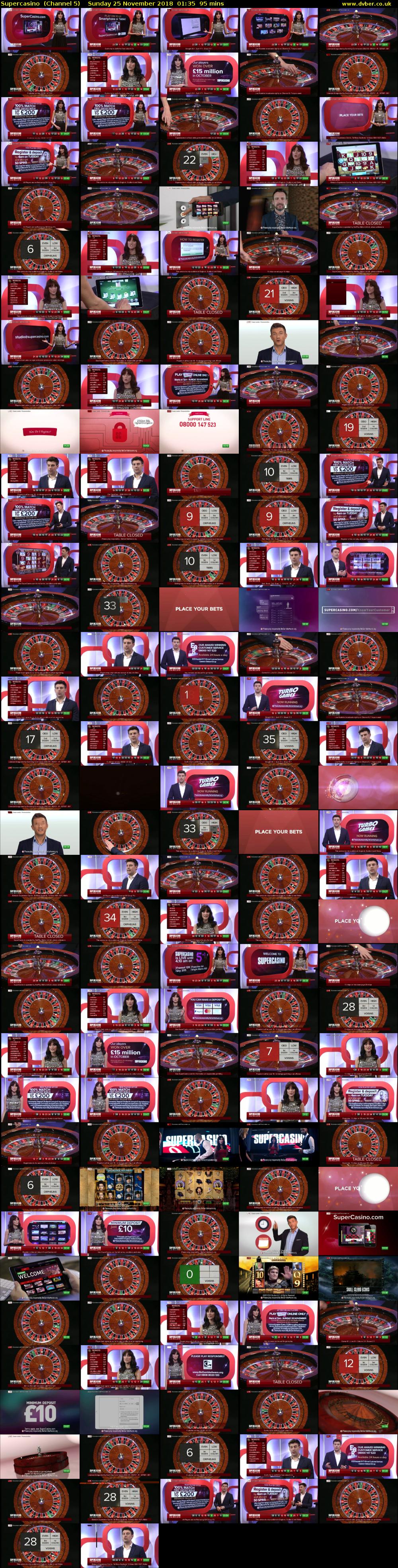 Supercasino  (Channel 5) Sunday 25 November 2018 01:35 - 03:10