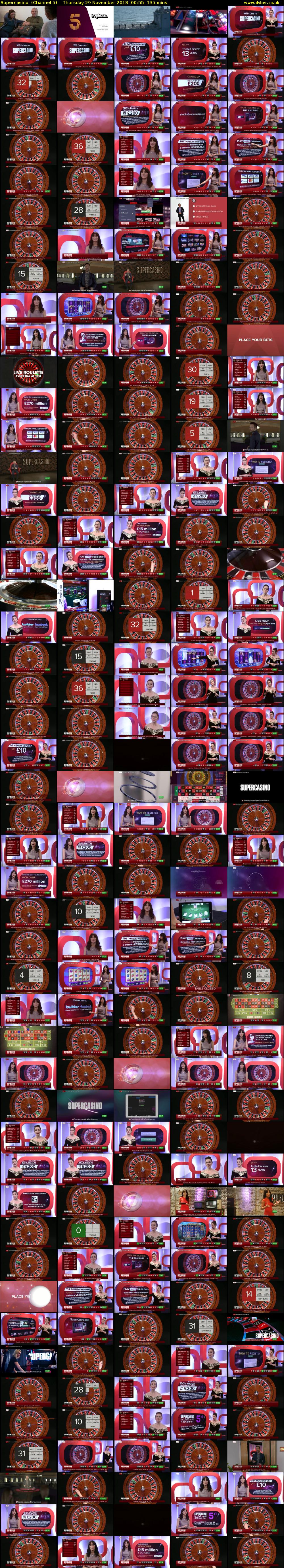 Supercasino  (Channel 5) Thursday 29 November 2018 00:55 - 03:10