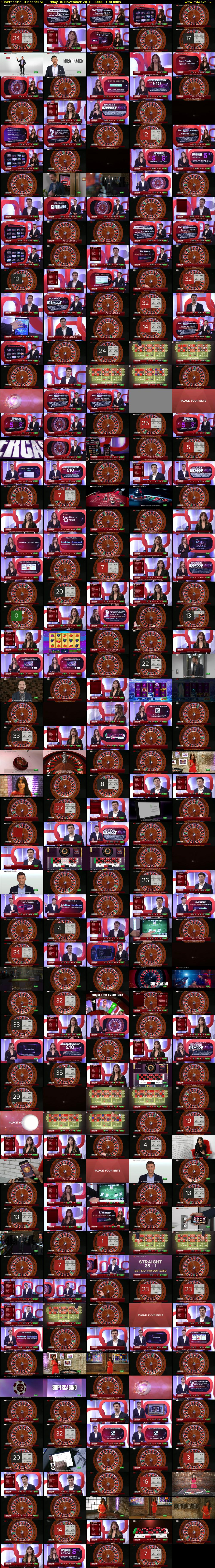 Supercasino  (Channel 5) Friday 30 November 2018 00:00 - 03:10