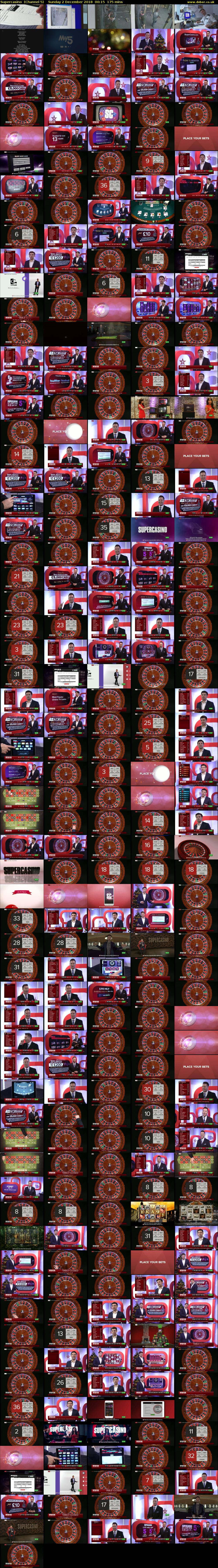 Supercasino  (Channel 5) Sunday 2 December 2018 00:15 - 03:10