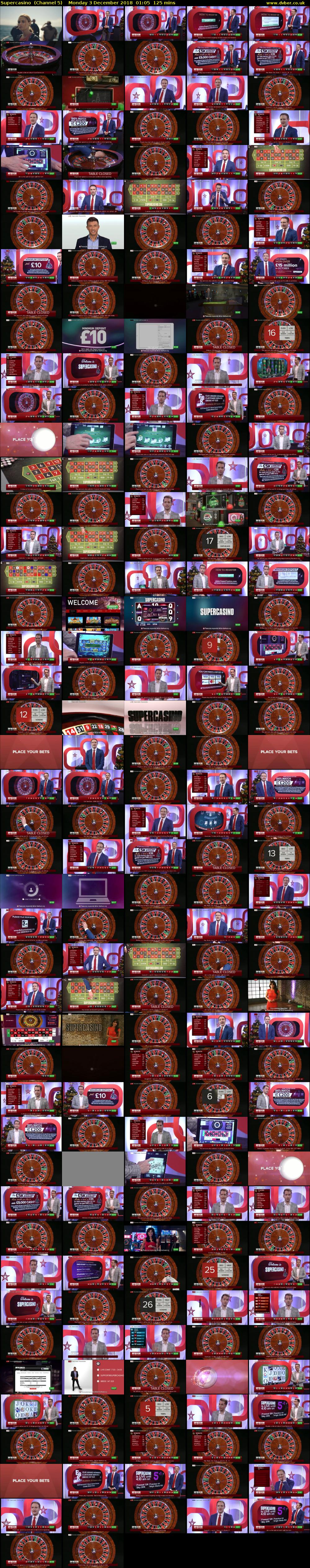 Supercasino  (Channel 5) Monday 3 December 2018 01:05 - 03:10