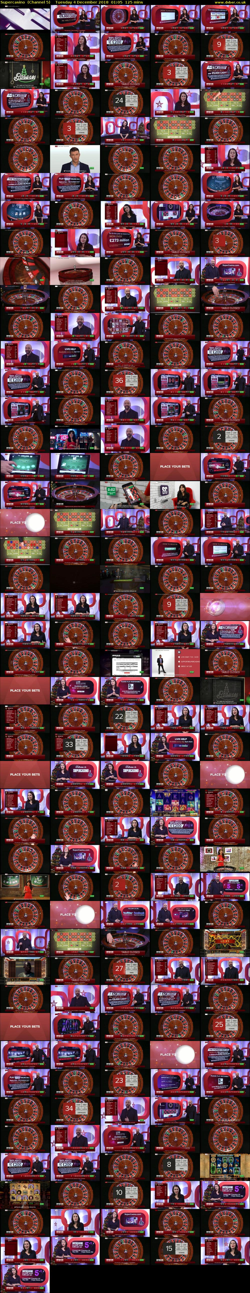 Supercasino  (Channel 5) Tuesday 4 December 2018 01:05 - 03:10