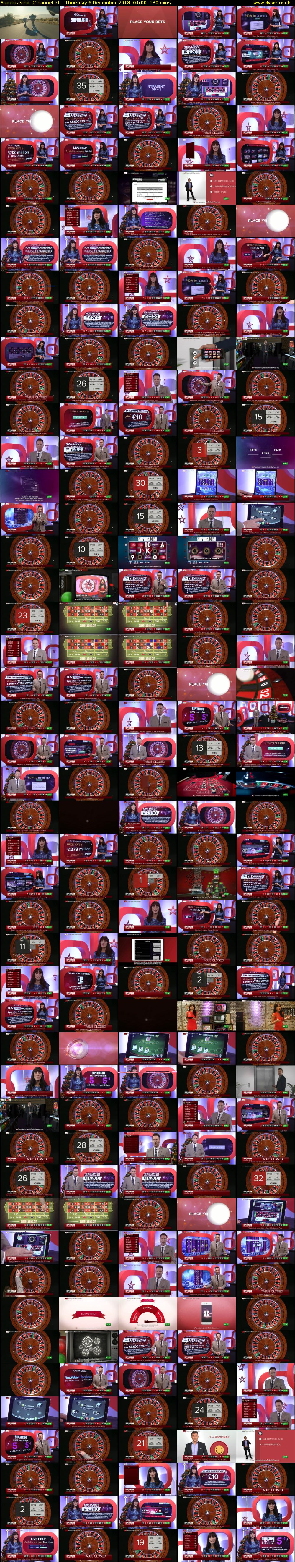 Supercasino  (Channel 5) Thursday 6 December 2018 01:00 - 03:10