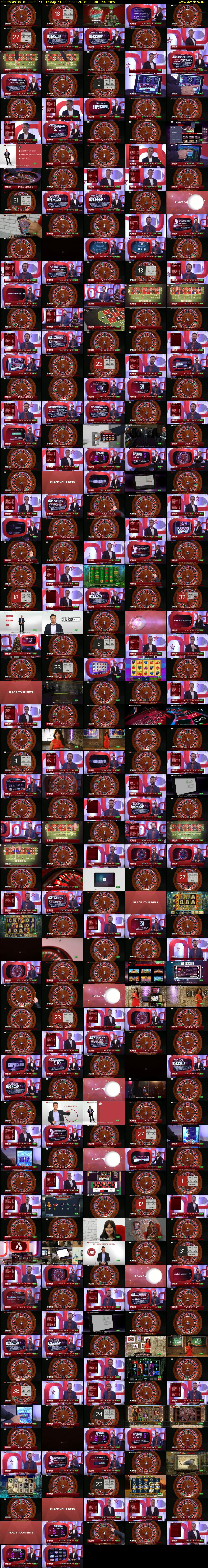 Supercasino  (Channel 5) Friday 7 December 2018 00:00 - 03:10