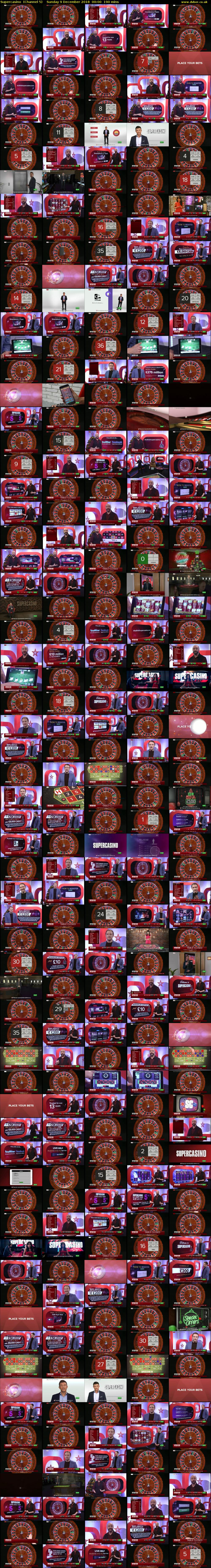 Supercasino  (Channel 5) Sunday 9 December 2018 00:00 - 03:10