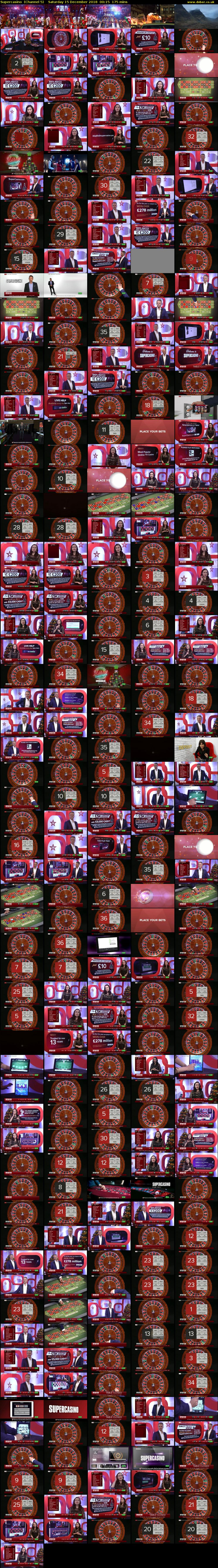 Supercasino  (Channel 5) Saturday 15 December 2018 00:15 - 03:10