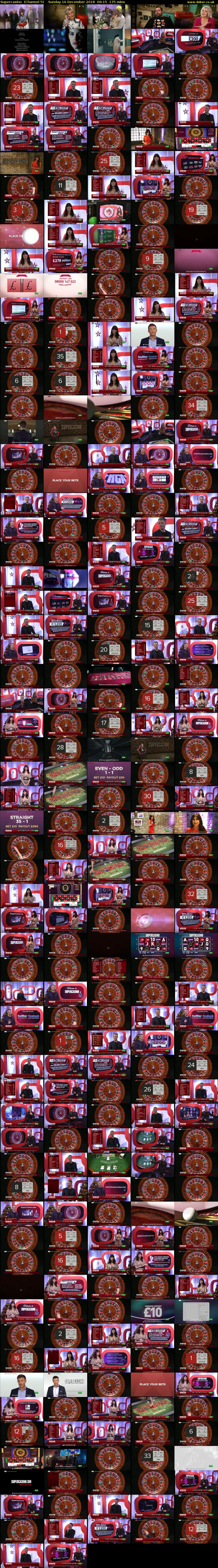 Supercasino  (Channel 5) Sunday 16 December 2018 00:15 - 03:10