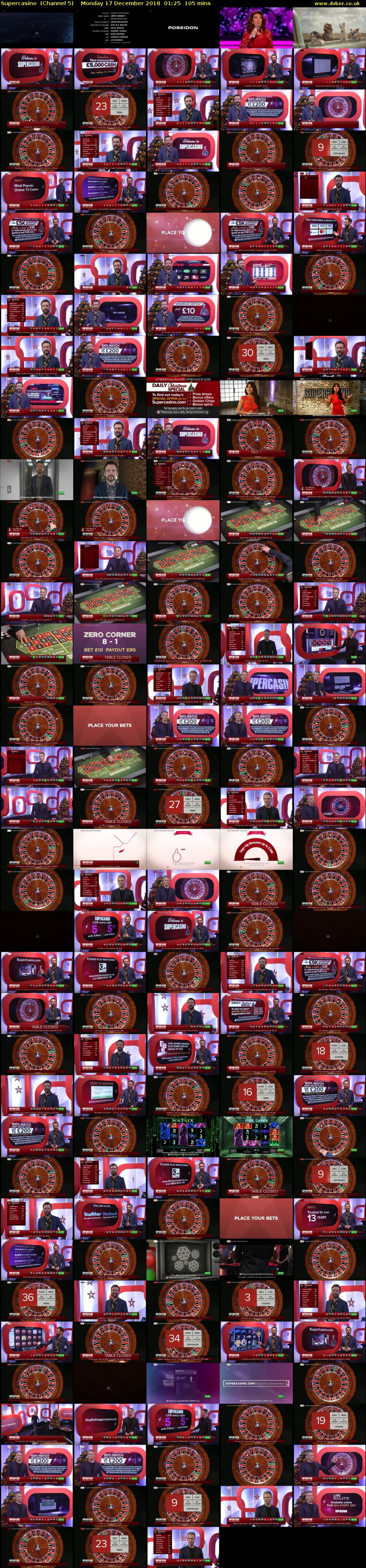 Supercasino  (Channel 5) Monday 17 December 2018 01:25 - 03:10
