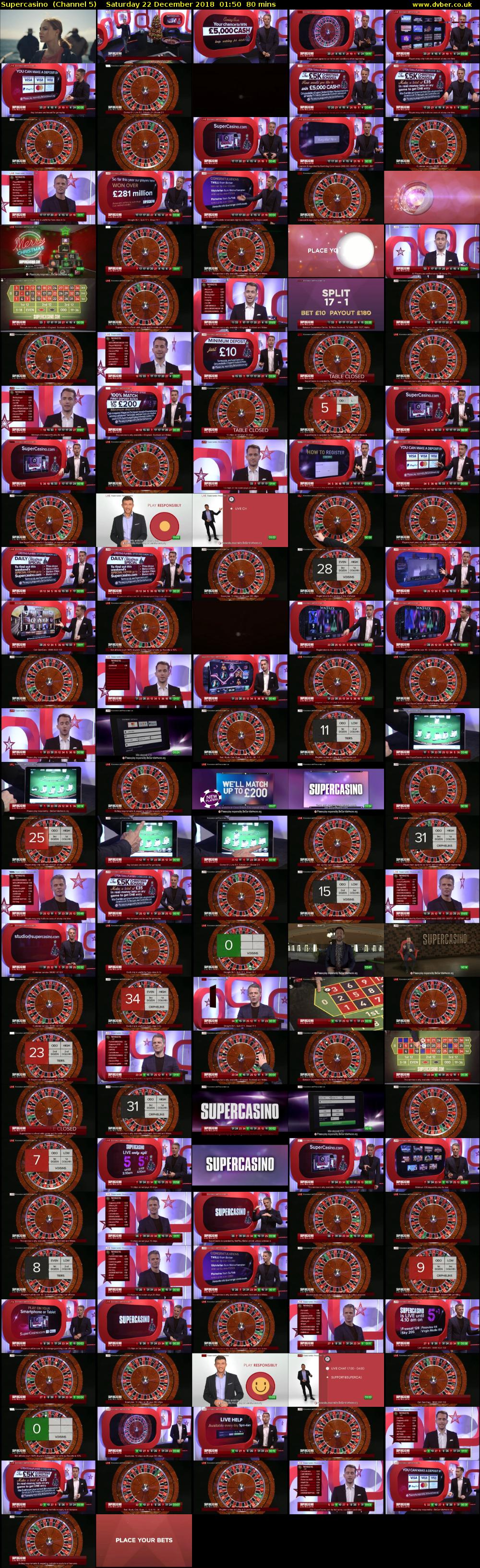 Supercasino  (Channel 5) Saturday 22 December 2018 01:50 - 03:10