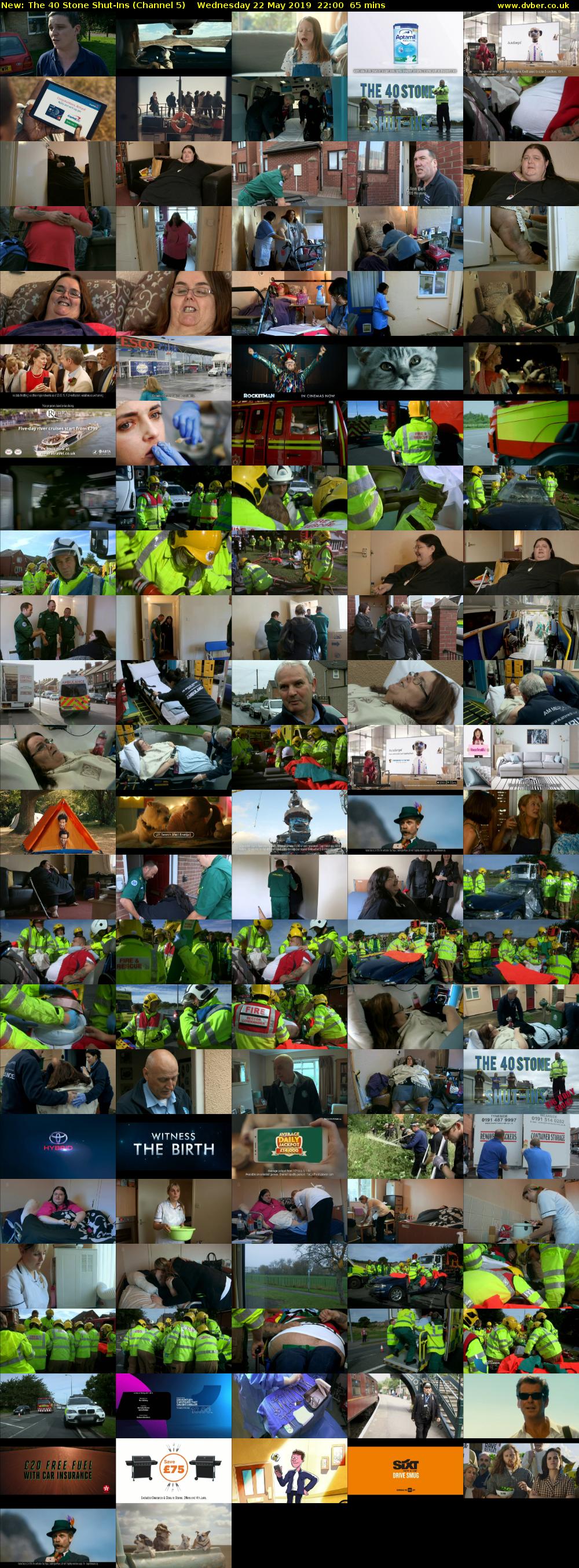 The 40 Stone Shut-Ins (Channel 5) Wednesday 22 May 2019 22:00 - 23:05