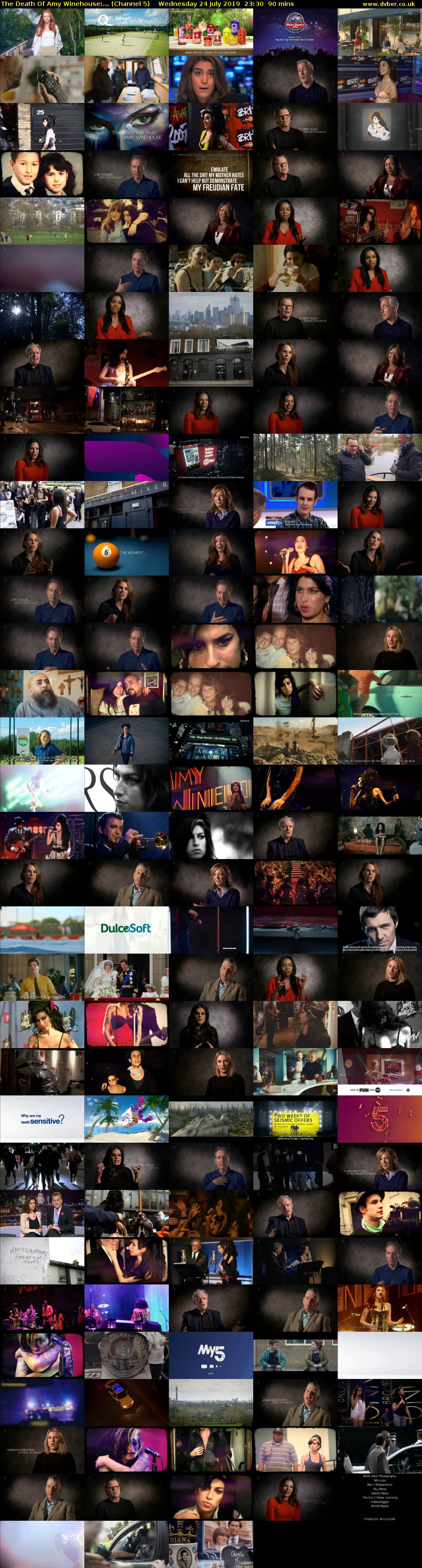 The Death Of Amy Winehouse:... (Channel 5) Wednesday 24 July 2019 23:30 - 01:00
