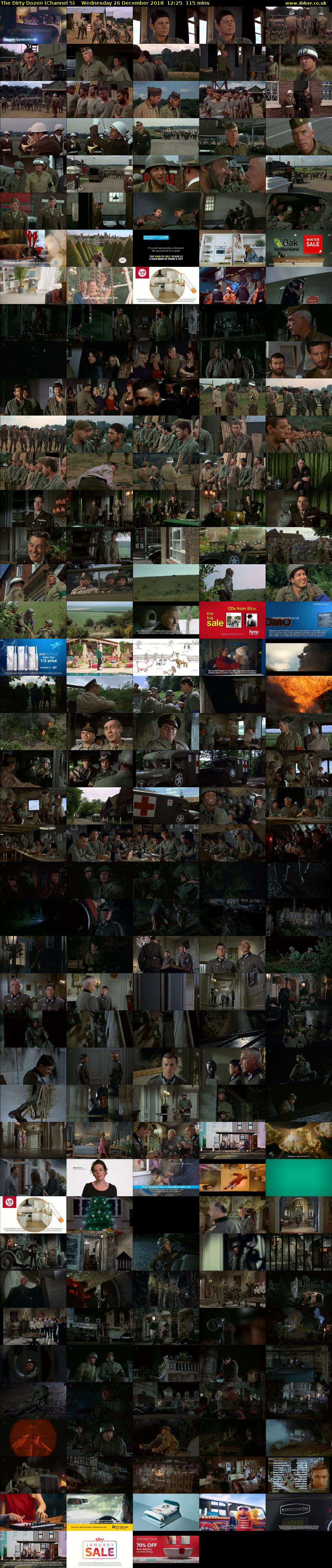 The Dirty Dozen (Channel 5) Wednesday 26 December 2018 12:25 - 14:20