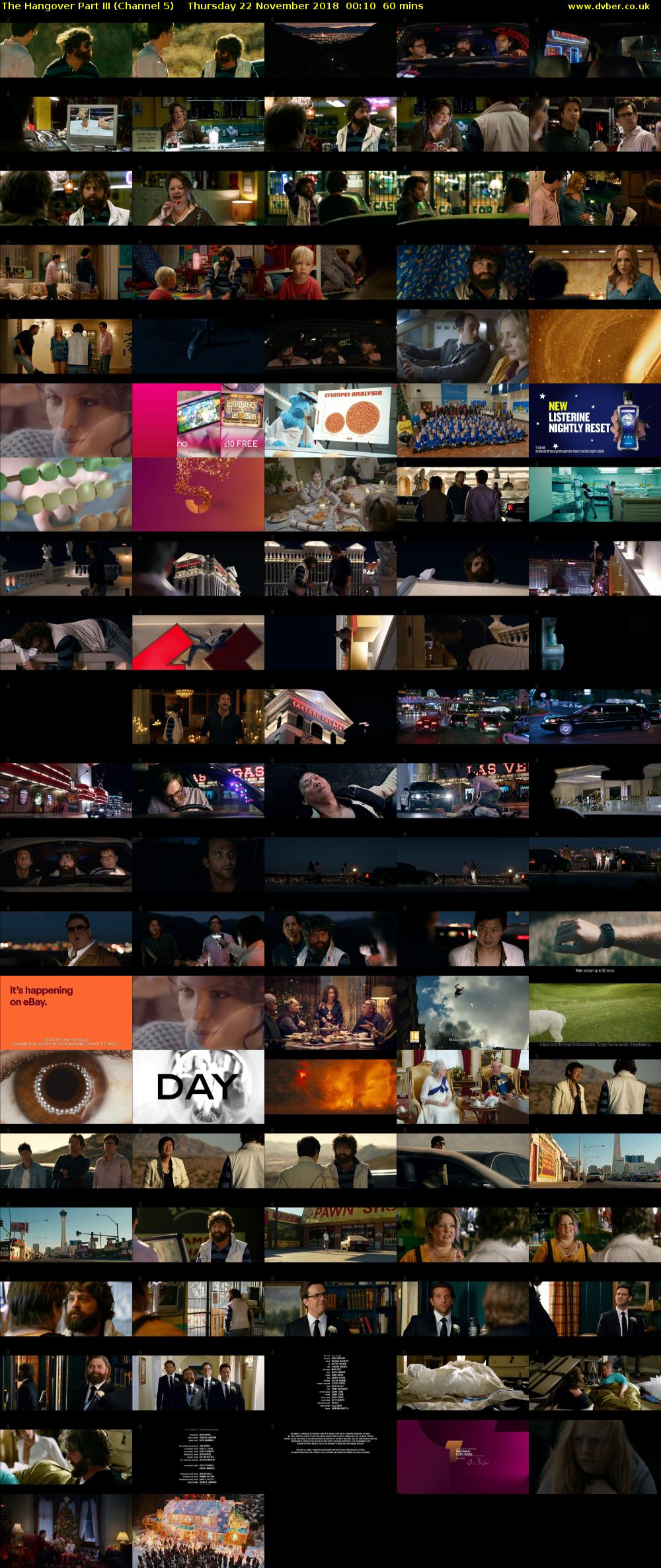 The Hangover Part III (Channel 5) Thursday 22 November 2018 00:10 - 01:10