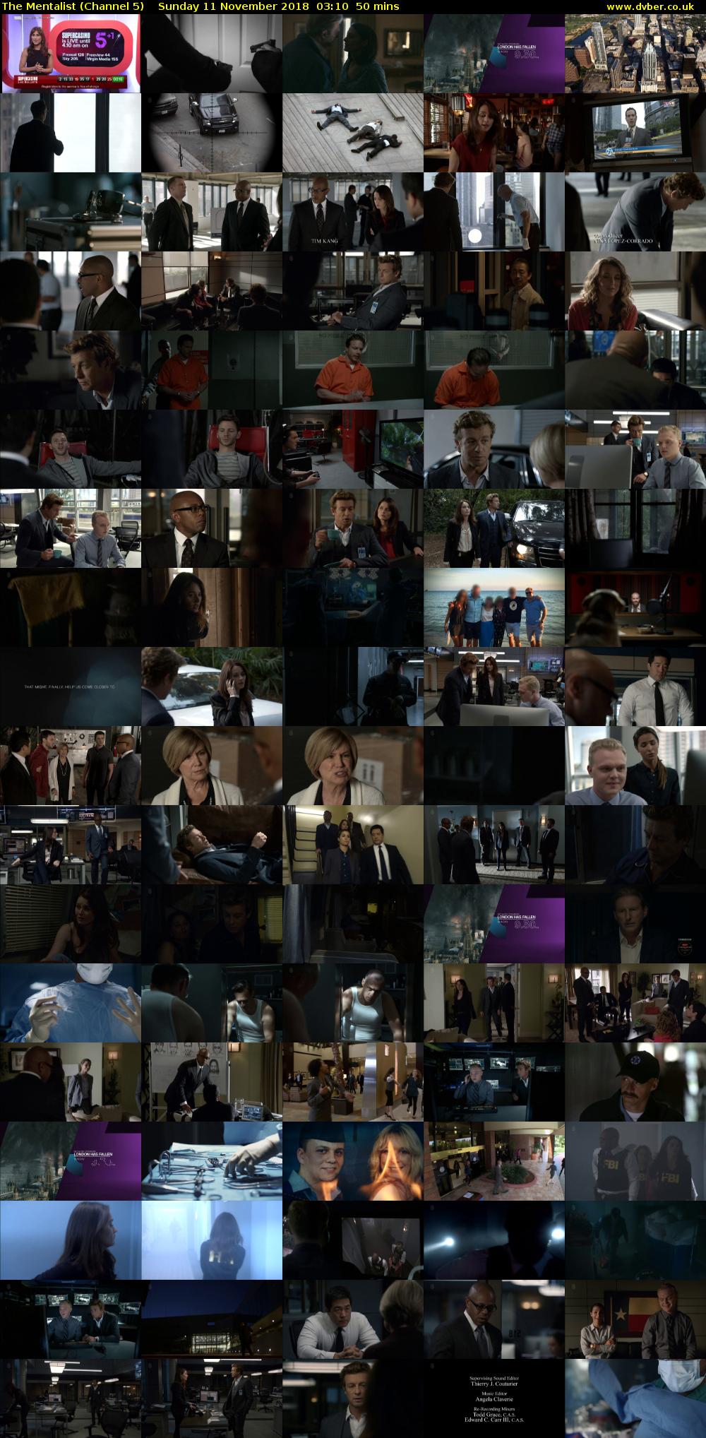 The Mentalist (Channel 5) Sunday 11 November 2018 03:10 - 04:00