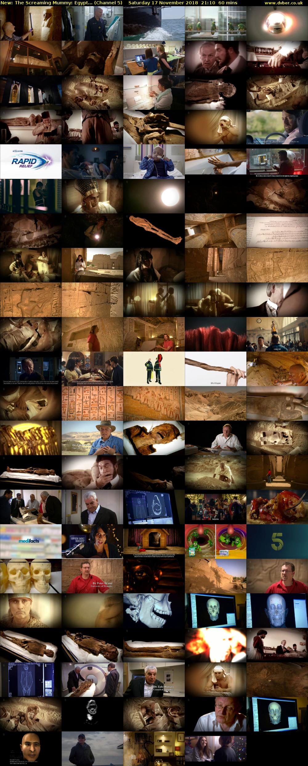 The Screaming Mummy: Egypt... (Channel 5) Saturday 17 November 2018 21:10 - 22:10