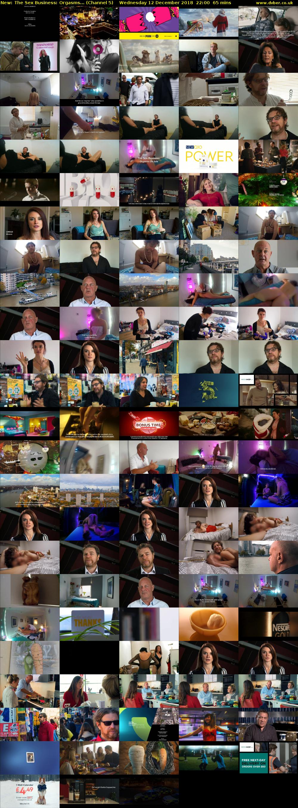 The Sex Business: Orgasms... (Channel 5) Wednesday 12 December 2018 22:00 - 23:05