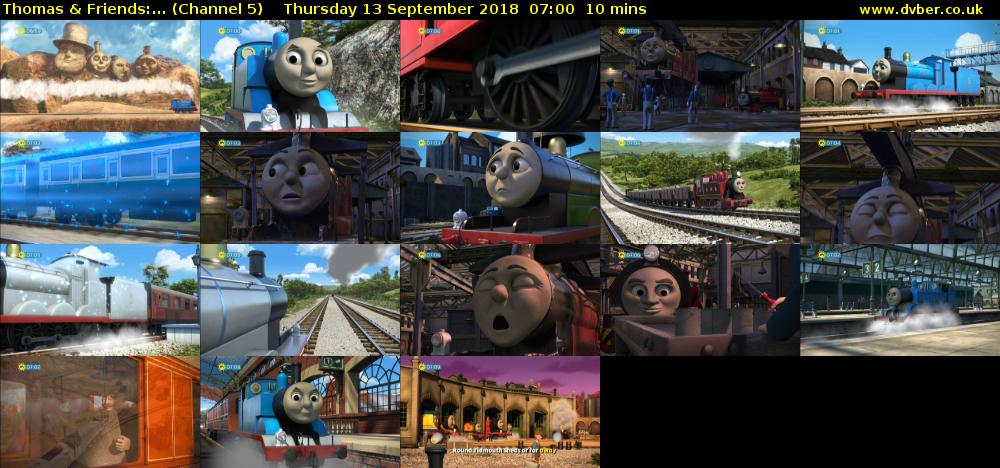 Thomas & Friends:... (Channel 5) Thursday 13 September 2018 07:00 - 07:10