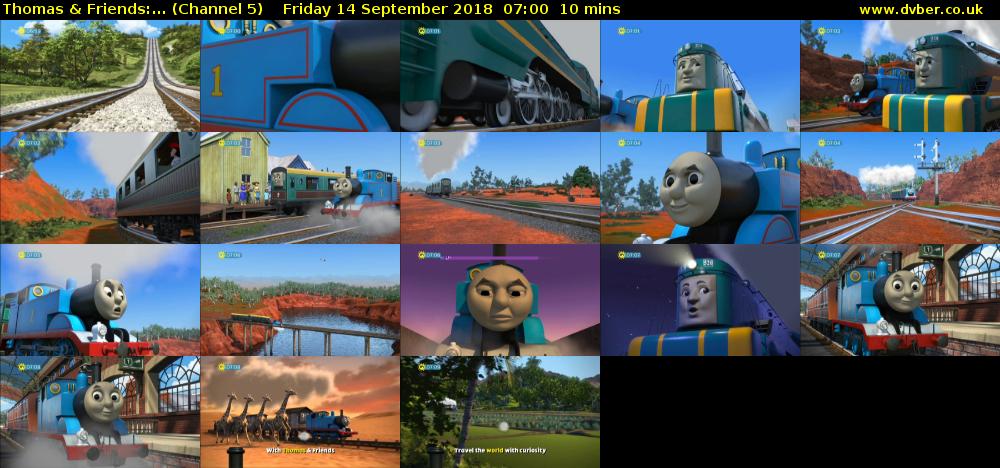 Thomas & Friends:... (Channel 5) Friday 14 September 2018 07:00 - 07:10
