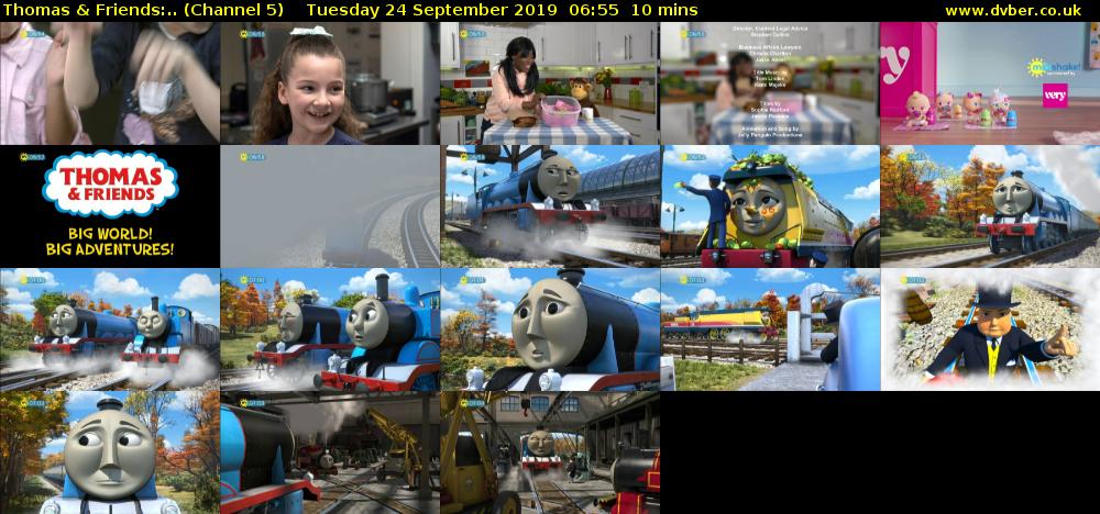 Thomas & Friends:.. (Channel 5) Tuesday 24 September 2019 06:55 - 07:05