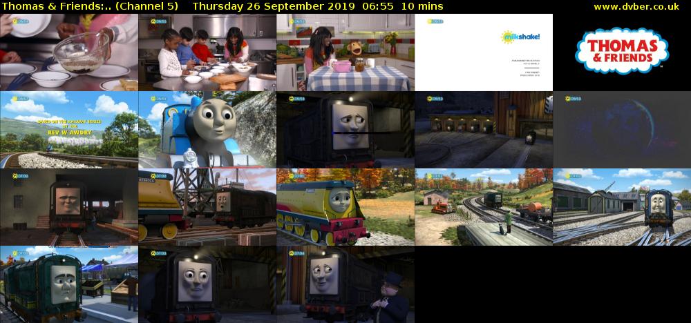 Thomas & Friends:.. (Channel 5) Thursday 26 September 2019 06:55 - 07:05