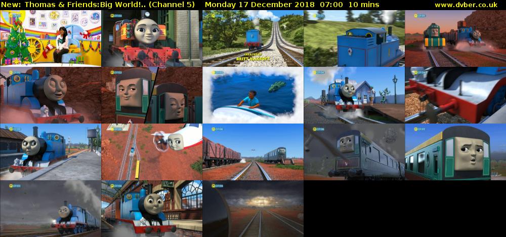 Thomas & Friends:Big World!.. (Channel 5) Monday 17 December 2018 07:00 - 07:10