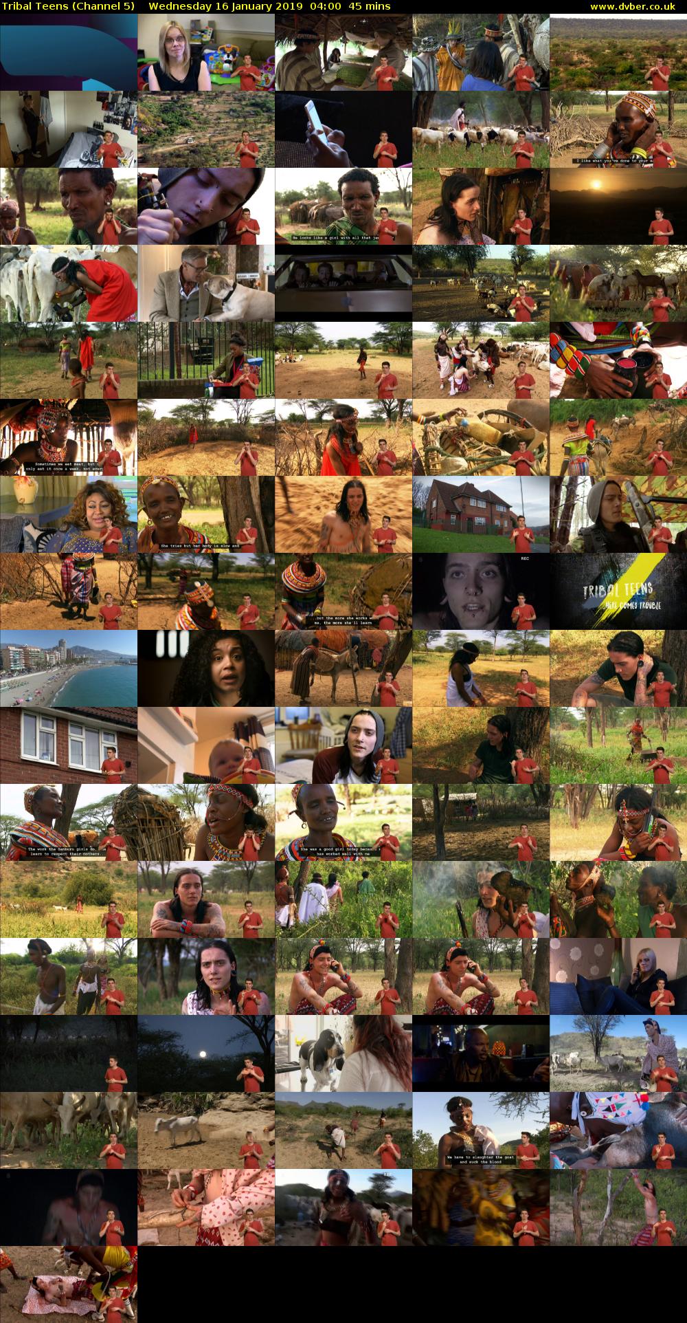 Tribal Teens (Channel 5) Wednesday 16 January 2019 04:00 - 04:45