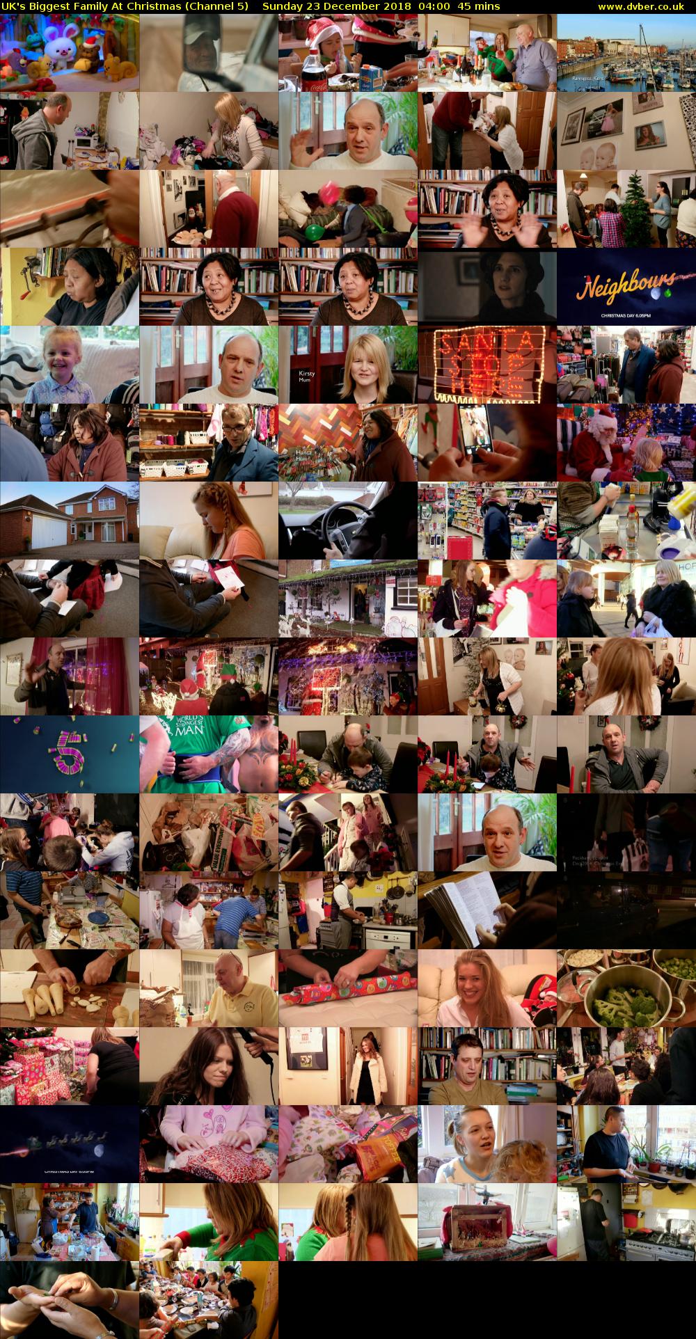 UK's Biggest Family At Christmas (Channel 5) Sunday 23 December 2018 04:00 - 04:45