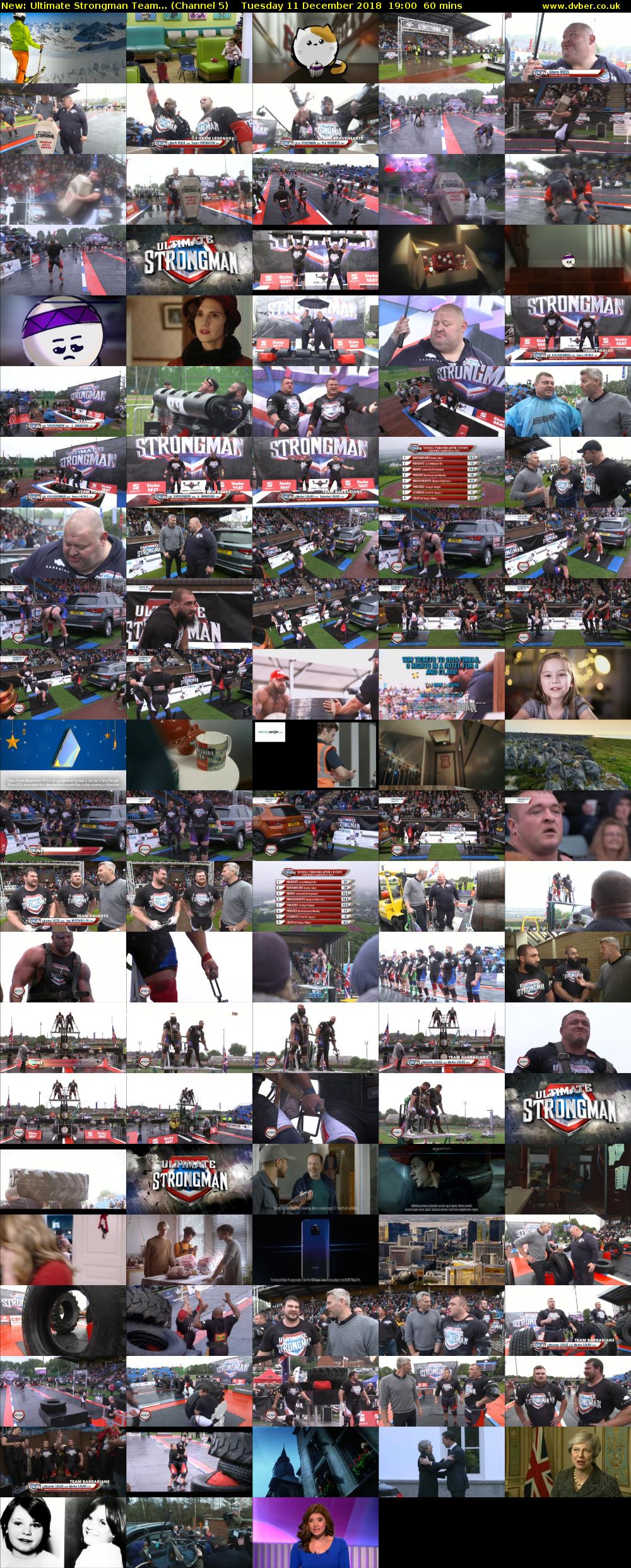 Ultimate Strongman Team... (Channel 5) Tuesday 11 December 2018 19:00 - 20:00