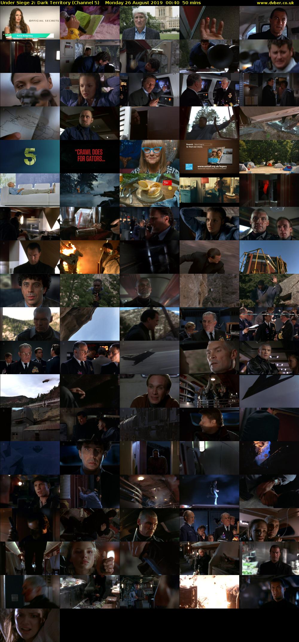 Under Siege 2: Dark Territory (Channel 5) Monday 26 August 2019 00:40 - 01:30