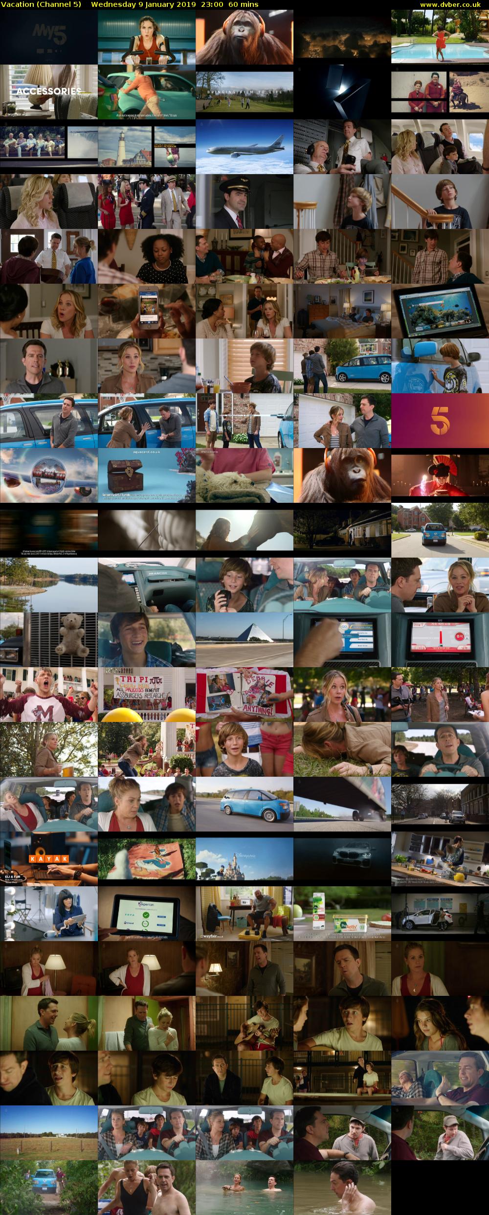 Vacation (Channel 5) Wednesday 9 January 2019 23:00 - 00:00