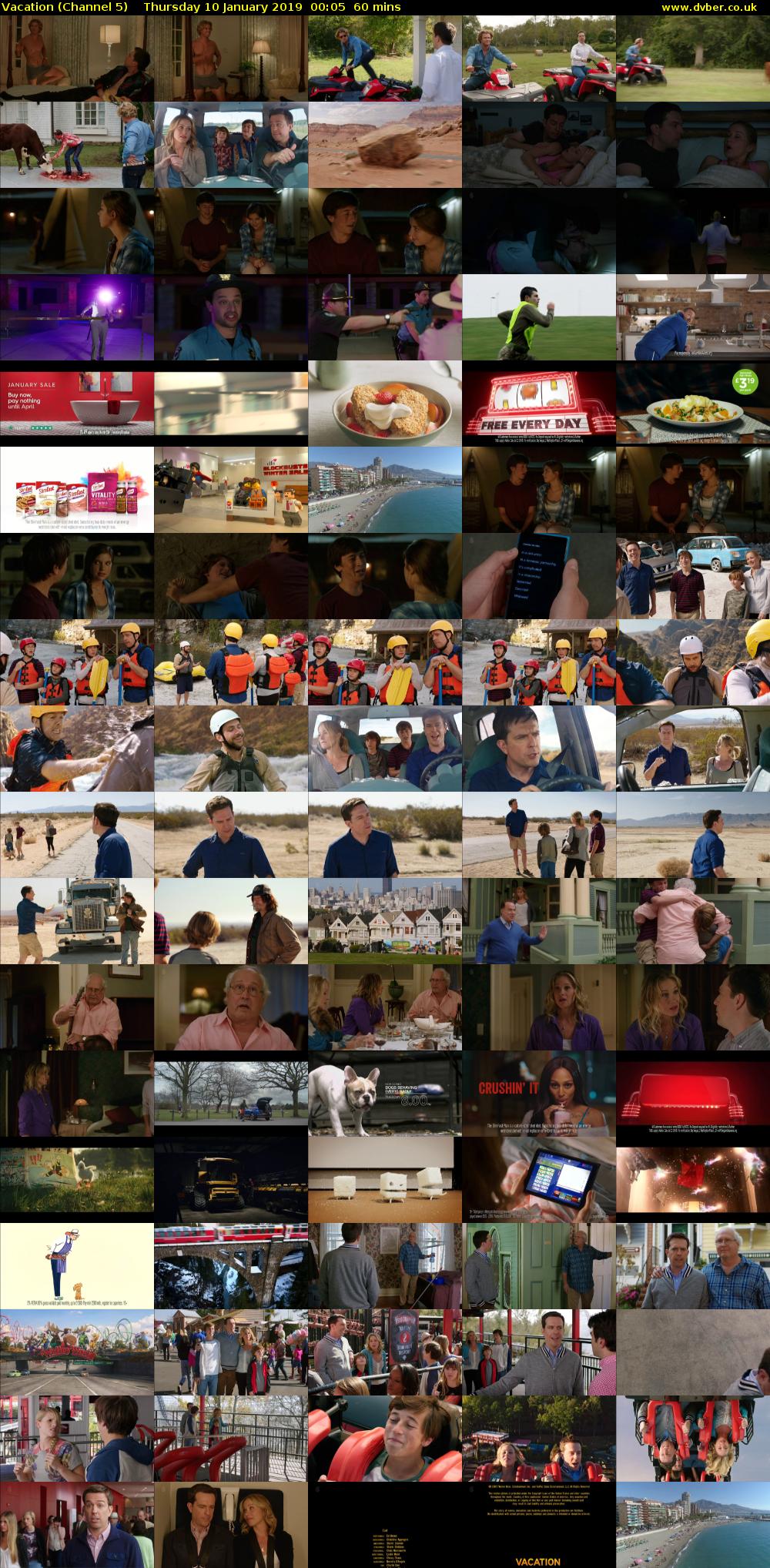 Vacation (Channel 5) Thursday 10 January 2019 00:05 - 01:05