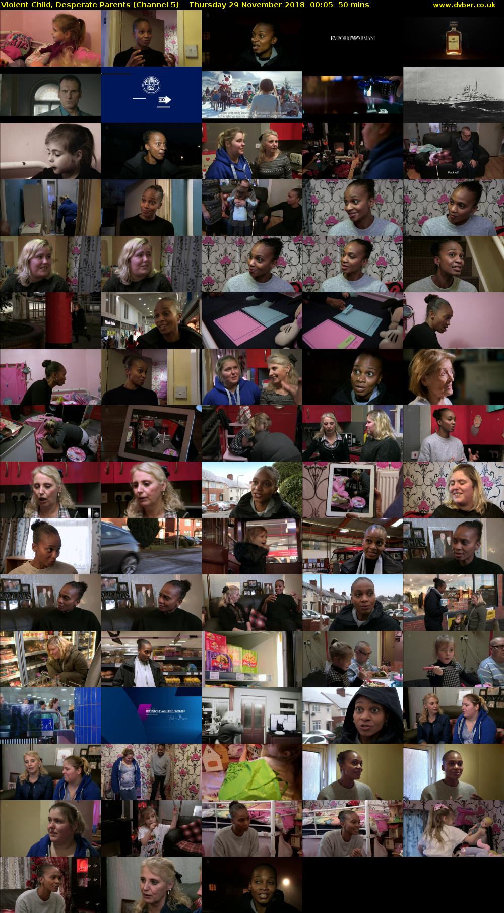 Violent Child, Desperate Parents (Channel 5) Thursday 29 November 2018 00:05 - 00:55