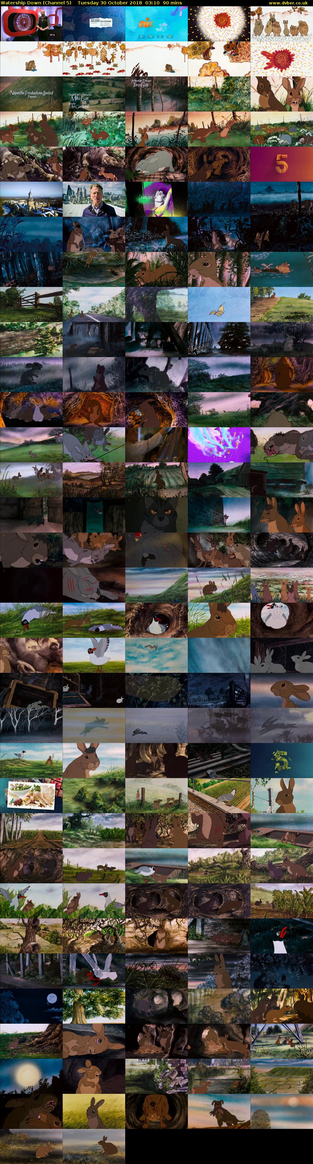 Watership Down (Channel 5) Tuesday 30 October 2018 03:10 - 04:40