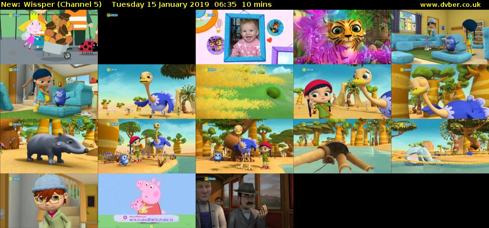 Wissper (Channel 5) Tuesday 15 January 2019 06:35 - 06:45