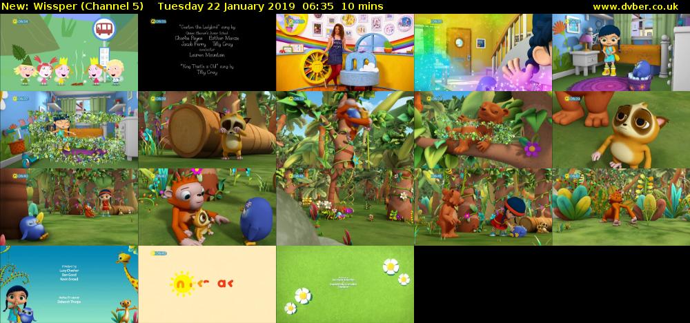 Wissper (Channel 5) Tuesday 22 January 2019 06:35 - 06:45