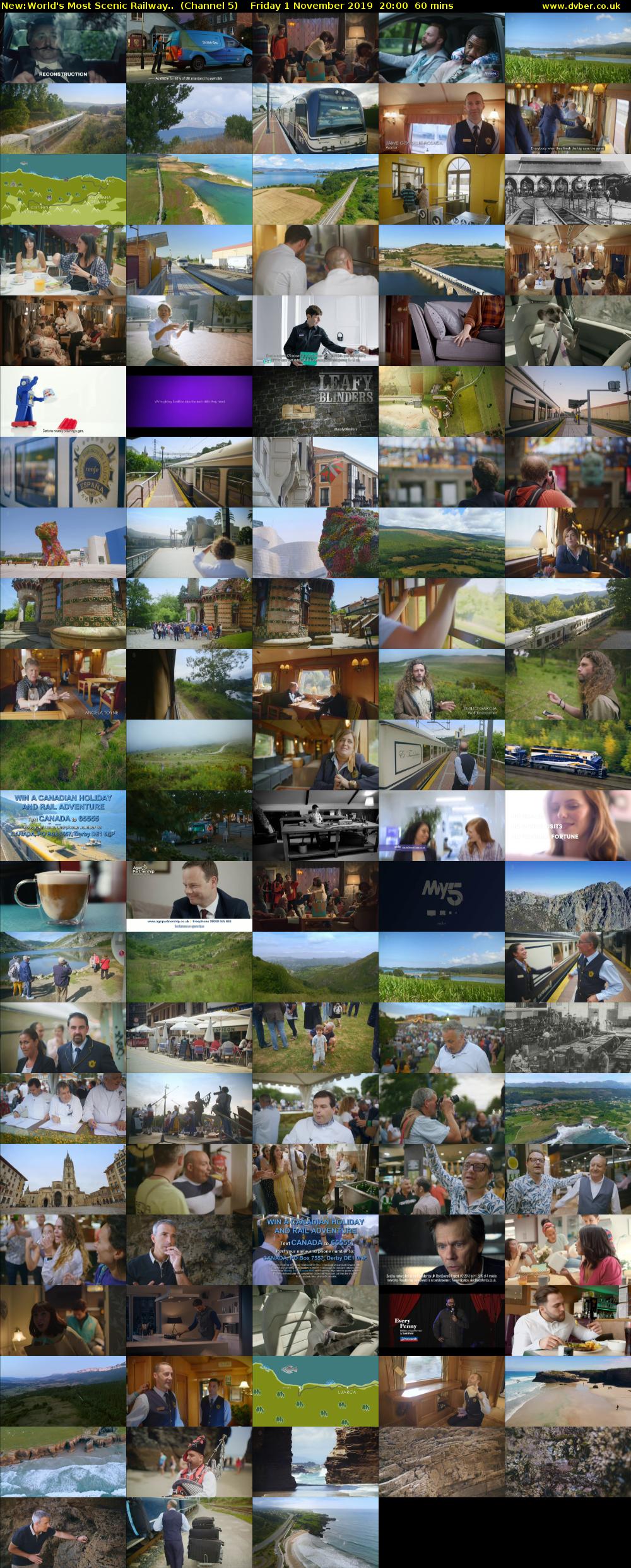 World's Most Scenic Railway.. (Channel 5) Friday 1 November 2019 20:00 - 21:00