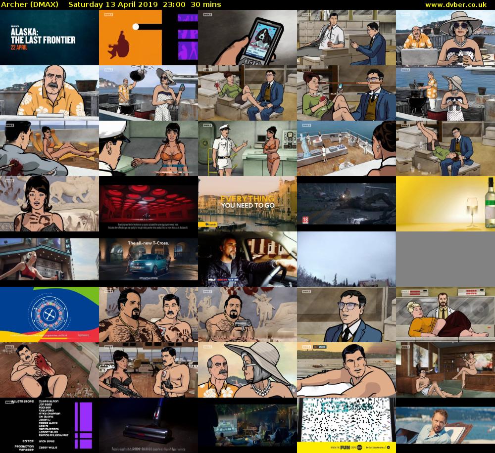 Archer (DMAX) Saturday 13 April 2019 23:00 - 23:30
