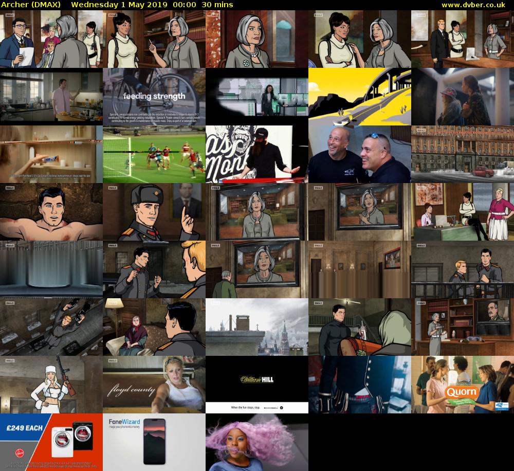 Archer (DMAX) Wednesday 1 May 2019 00:00 - 00:30